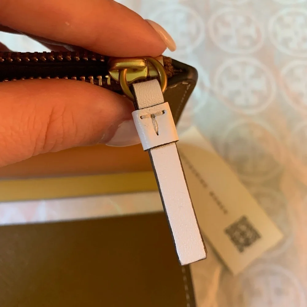 Tory Burch Walker Printed Zip Slim Wallet Ditsy Borders Floral